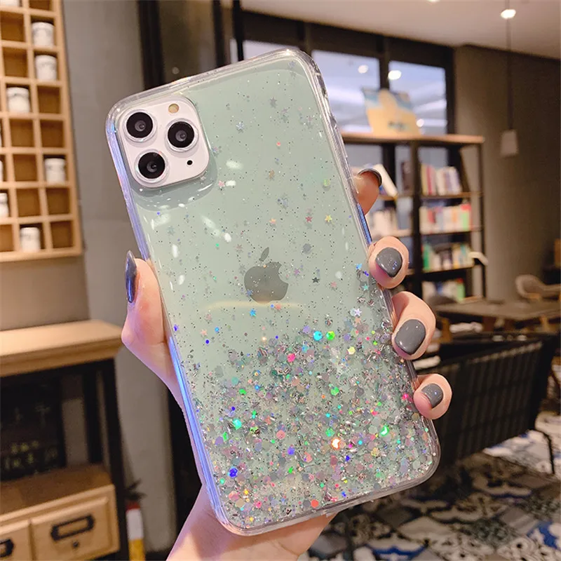Роскошный блестящий чехол со звездой для iPhone 11 Pro Max X XR Xs 6 6s 7 8 Plus мягкий