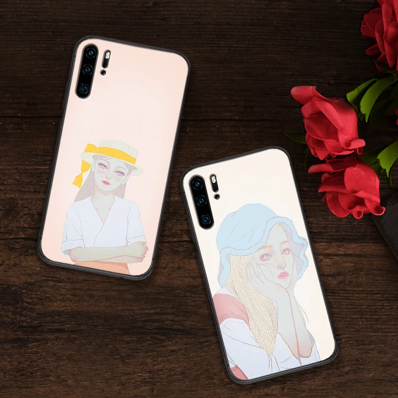 Для huawei Y6 Y7 2018 Y9 Prime 2019 Коврики 10 20 Pro Nova2 3 4 Lite Nova 2i 3i 5i крышка Цвет девушка чехол для