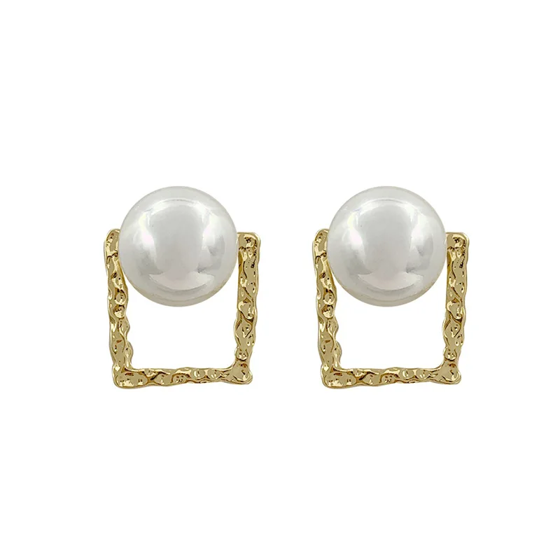 

2020 New Arrival Vintage Geometric Women Dangle Earrings Simple Atmospheric Hollow Pearl Earrings Fashion Elegant Jewelry