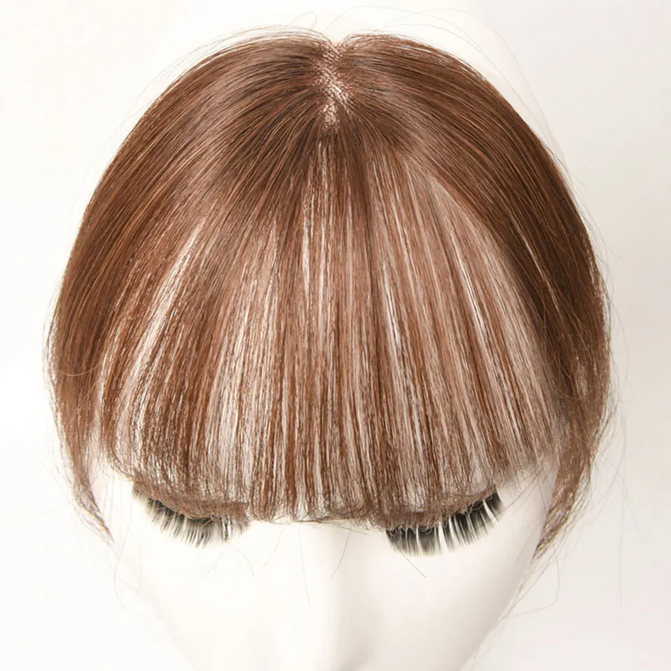 Аккуратные длинные челки BUQI черные и коричневые для наращивания волос без следов