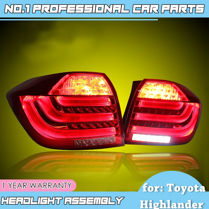 car accessories for Toyota Highlander Taillights 2012 2013 2014 LED Tail Light Rear Lamp DRL+Brake+Park+Signal | Автомобили и