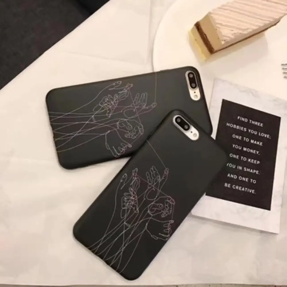 Простой чехол для телефона с черными линиями iphone 6/6 s/7 Чехол X 7 8 Plus XSMAX анти-падение