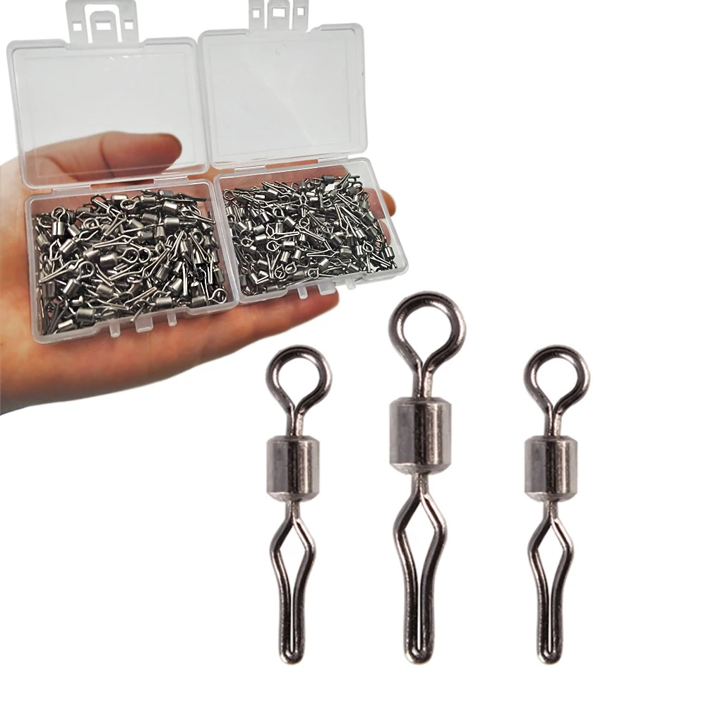 100 шт./кор. вертлюжный боковой зажим для лески рыболовные снасти крючки и Вертлюги