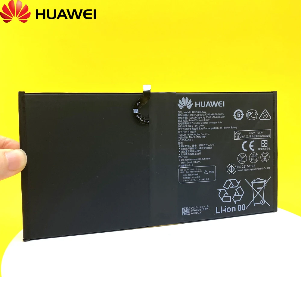 huawei hb299418ecw tablet battery for huawei mediapad m5 pro 10 8 cmr al19cmr w19al09 7500mah original tablet battery free global shipping
