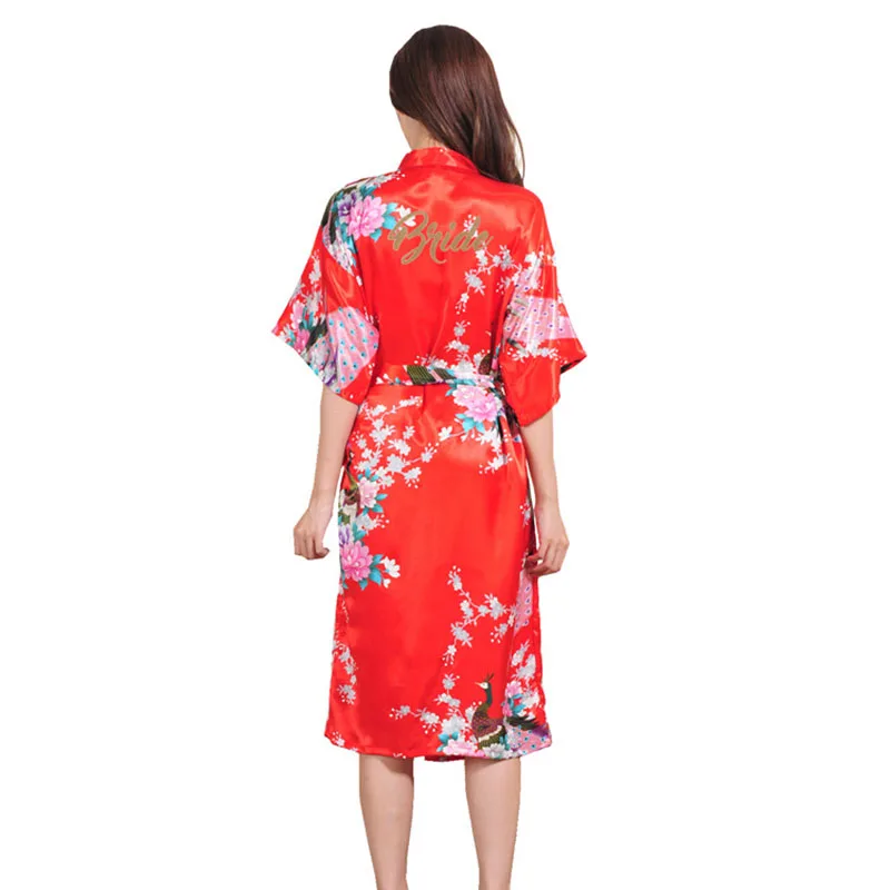 Размера плюс 3XL леди с надписью &quotBride&quot халат кимоно платье на каждый день обувь