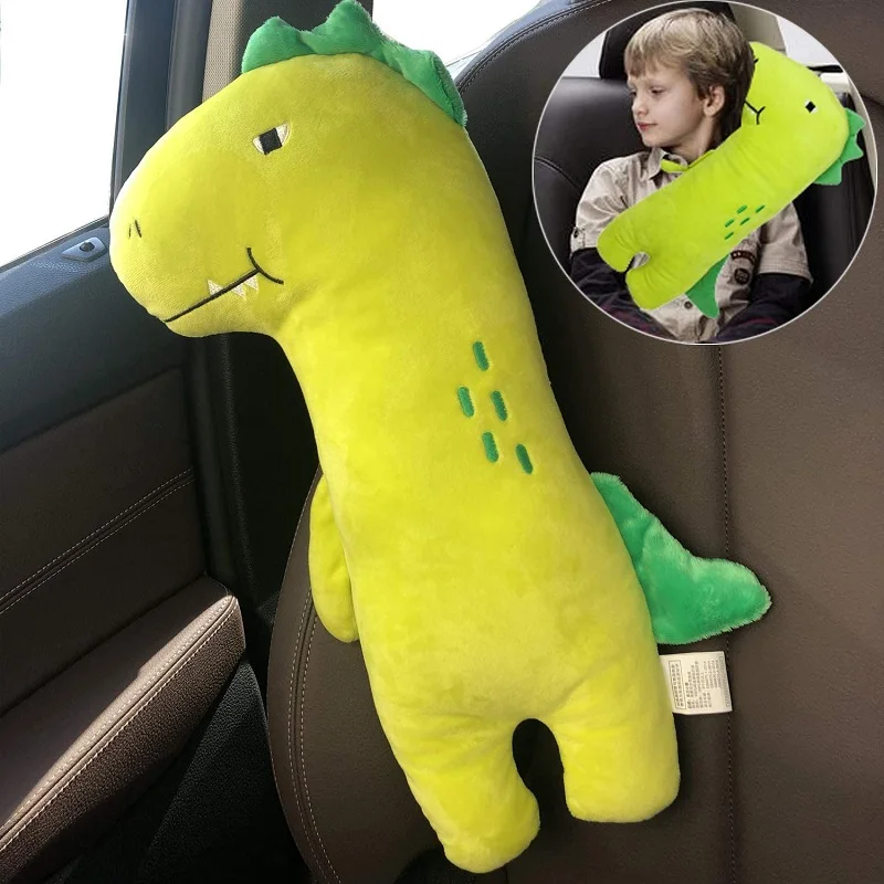 

Automobile Purple Unicorn/Yellow Green Dinosaur Cartoon Safety Belt Shoulder Guard Car Interior Seat Belt Accessories