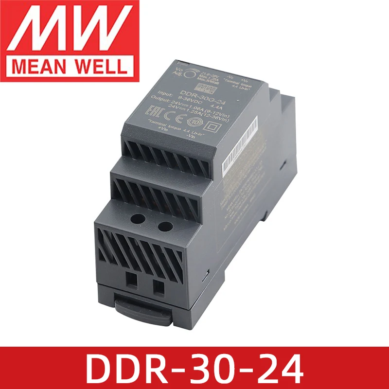 

MEAN WELL DDR-30 Series 5V 12V 15V 24V meanwell 30W 9~36V 18~75V Input Din Rail Type DC-DC Converter