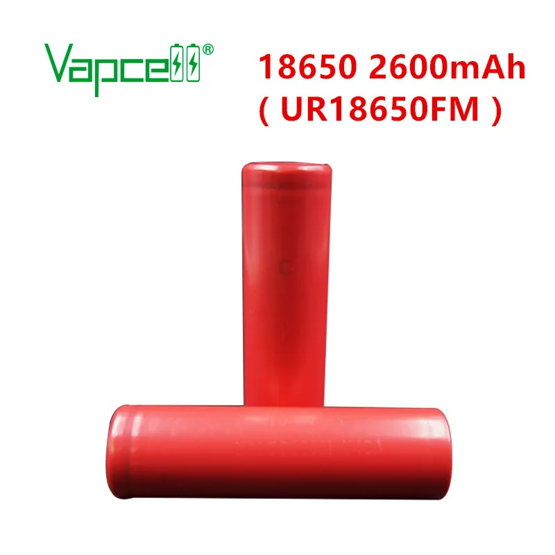 Vapcell 100% оригинал 18650 2600 мАч батарея (UR18650FM) Плоский/кнопочный Топ аккумуляторные