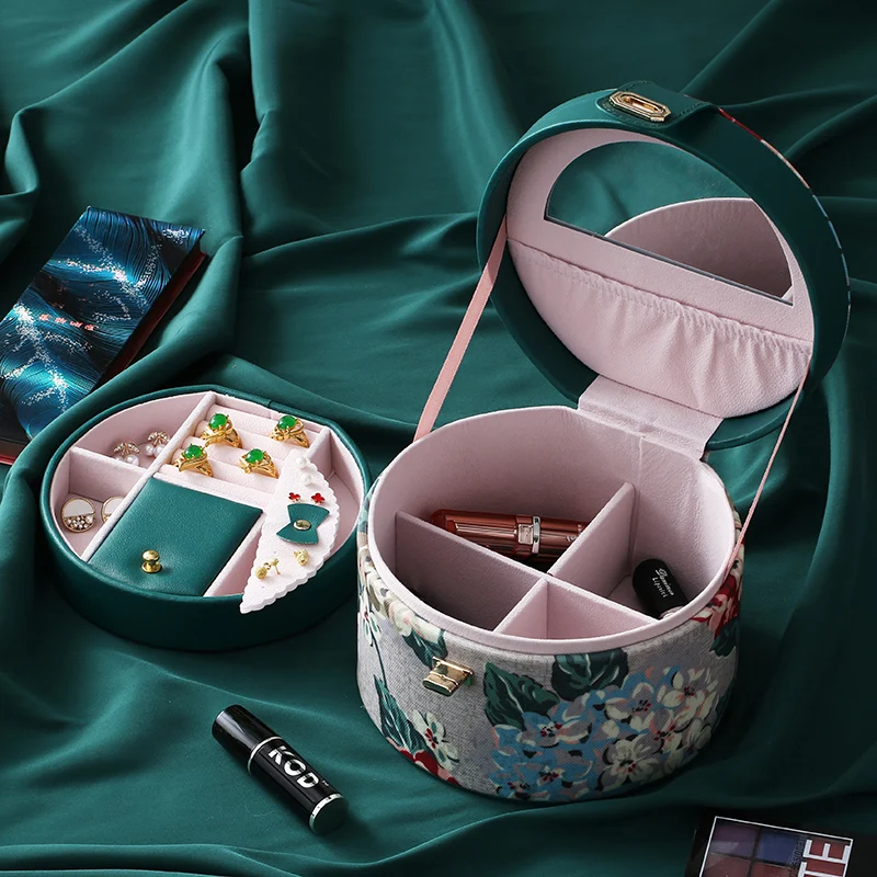 

Multifunctional Portable PU Cosmetic Bag Female Cosmetics Jewelry Storage Box Waterproof Travel Cosmetic Bag 2021 New