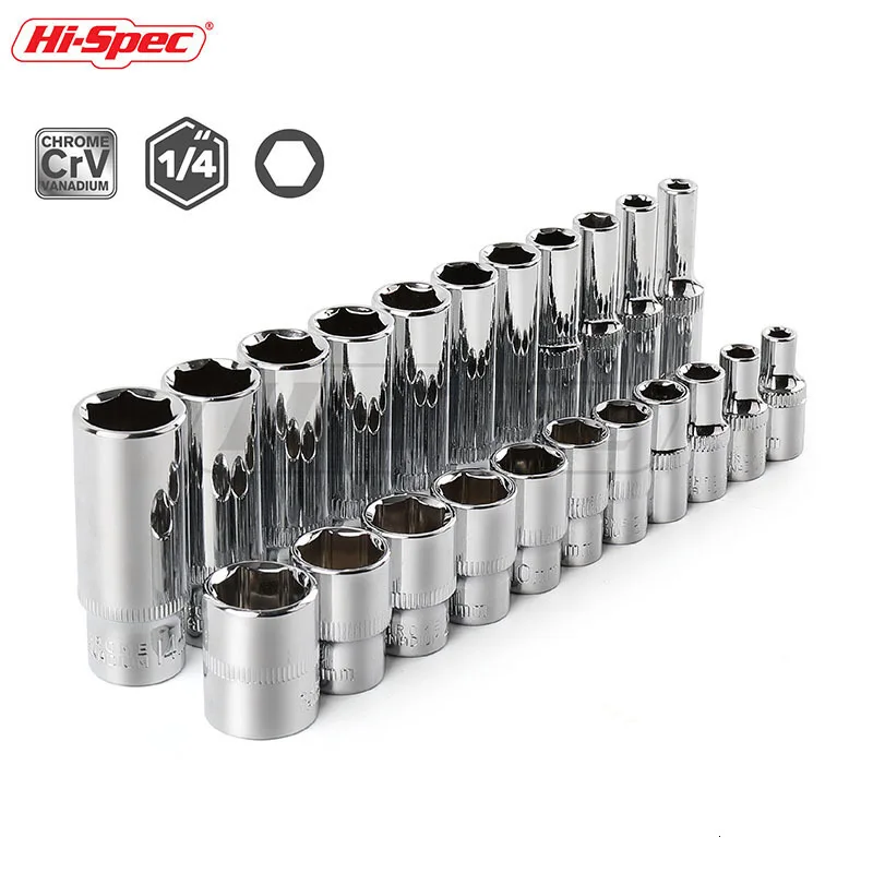 Hi-Spec 11 шт. 1/4 Шестигранная розетка Набор адаптер Короткие Длинные розетки 4-14мм головки инструмент крутящий момент гаечный ключ с трещоткой торцевой ключ универсальный ключ ключ трещотка трещетка для головок
