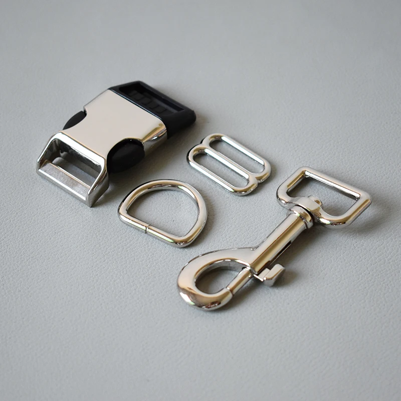 

50 set 8 button 4 times Metal release buckles D rings sliders for cat dog collar adjustable buckles DIY sewing accessories