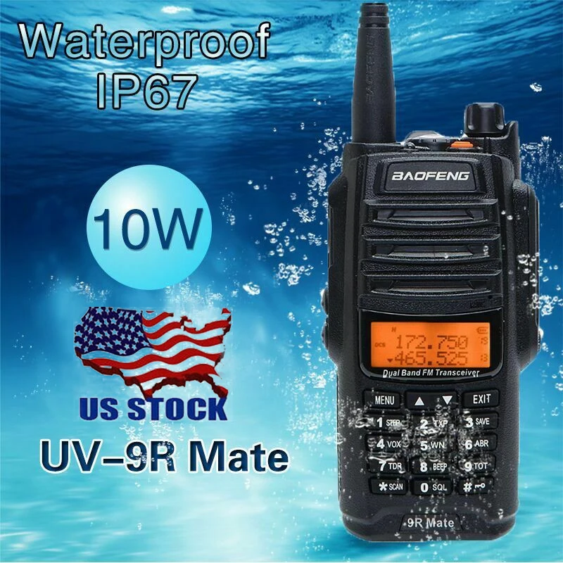 

US Stock Baofeng UV-9R Mate 10W VHF UHF Waterproof Walkie Talkie Dual Band Handheld Two Way Radio