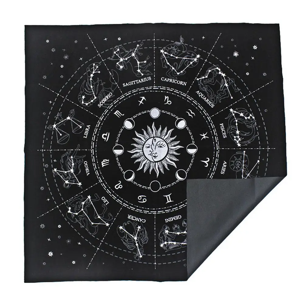 

Tarot Special Tablecloth 12 Constellations Astrology Tarot Divination Card Tablecloth For Tarot Enthusiasts Board Game Accessory