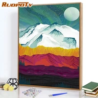 ruopoty mountain landscape painting by numbers handpainted drawing art unique gift wall decor