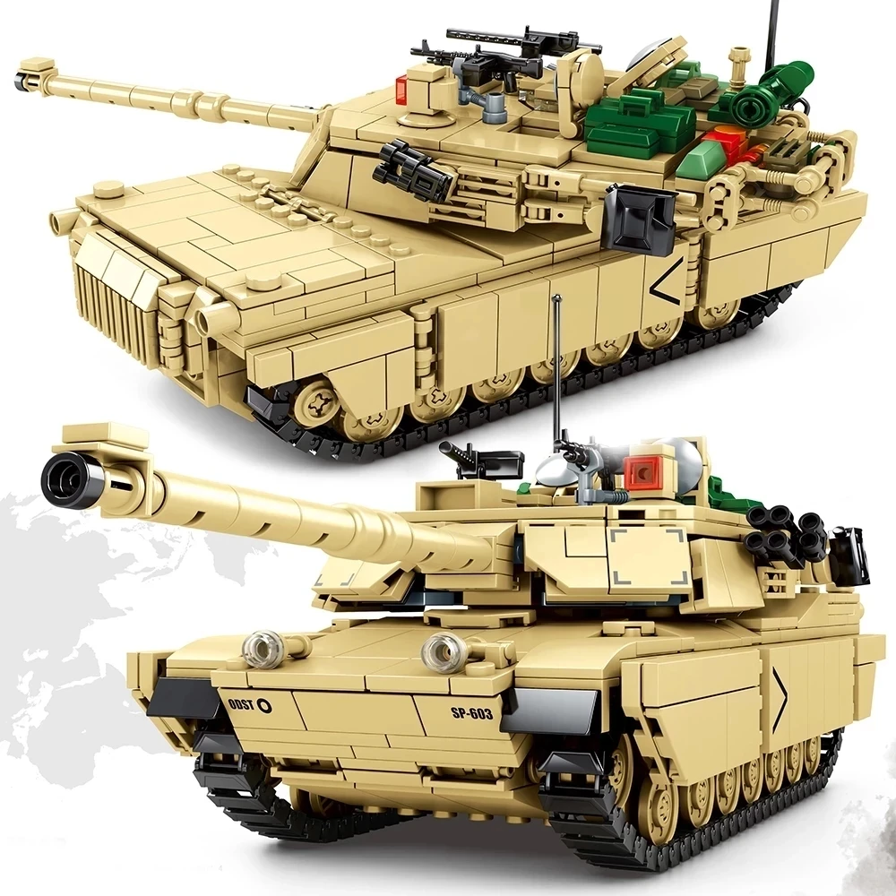 Конструктор Американский M1A2 Танк военный модель солдата Армии WW2 оружие