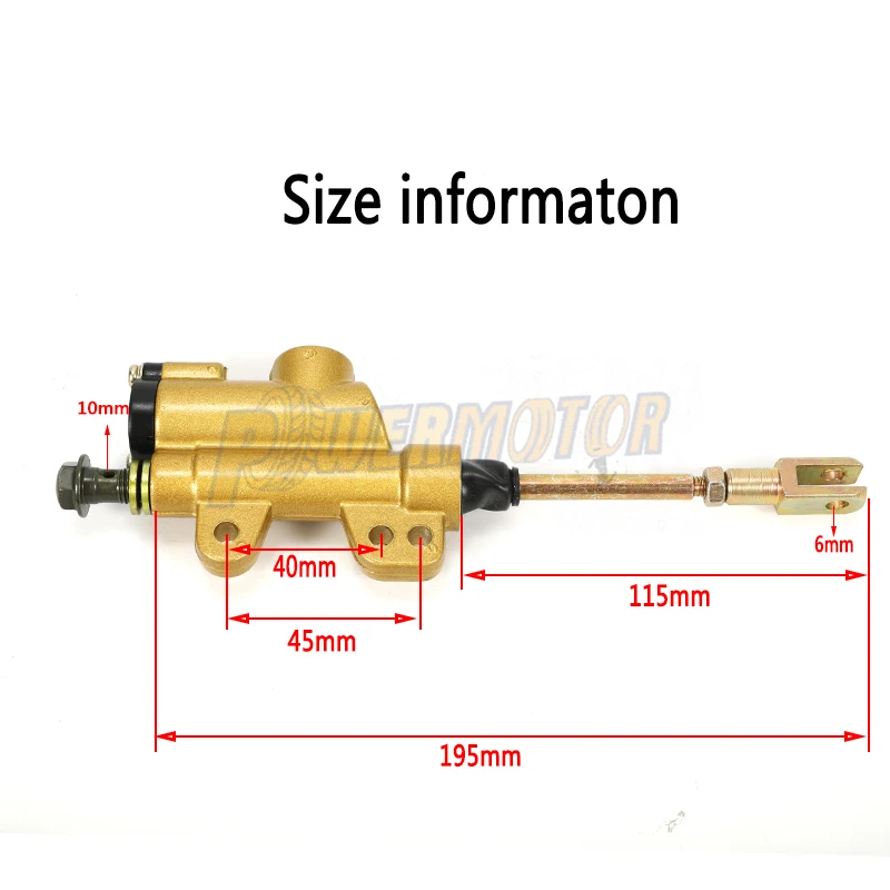 PowerMotor Motorbieke универсальный Золотой цилиндрический задний главный цилиндр