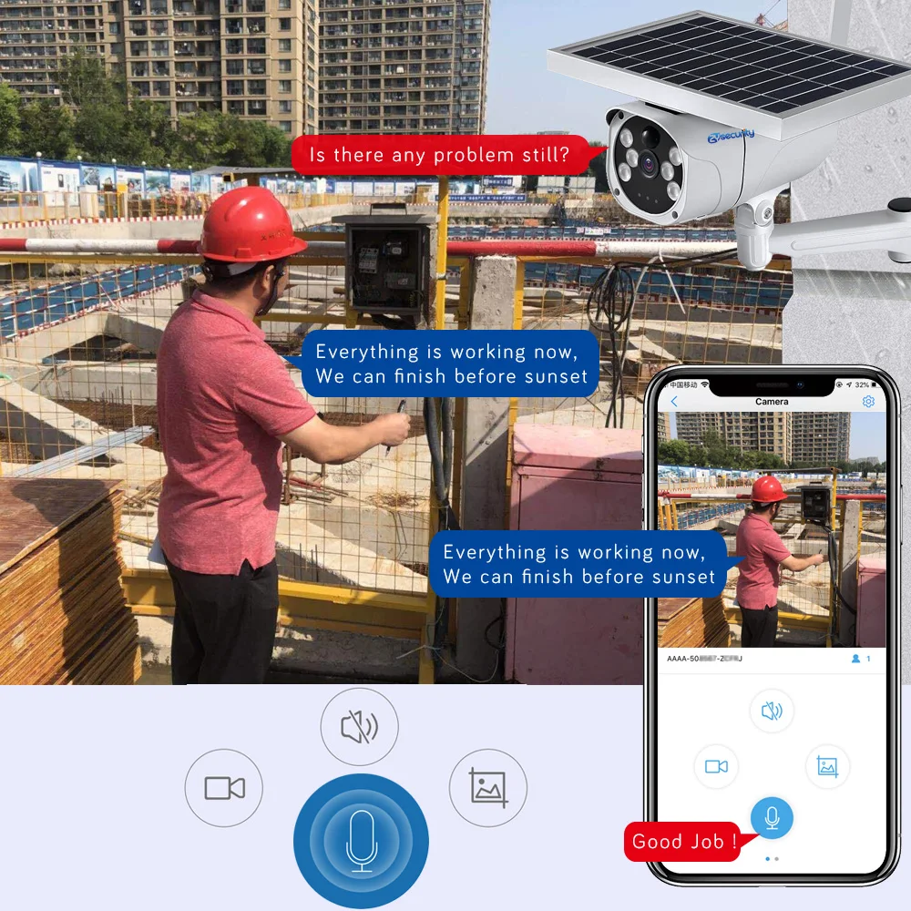 1080P Solar Power 4G SIM Card IP Camera Outdoor IP67 PIR Detect Dual Light Video Surveillance Security Wireless Battery Camera