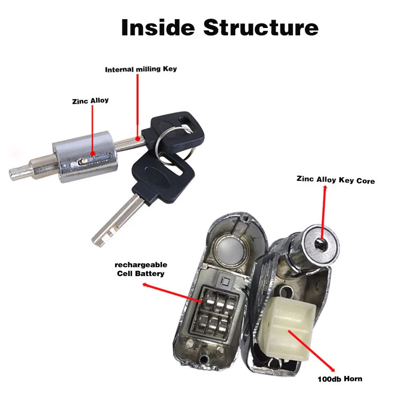 Велосипедный Замок с автосигнализацией замки на дисковые тормоза велосипеда