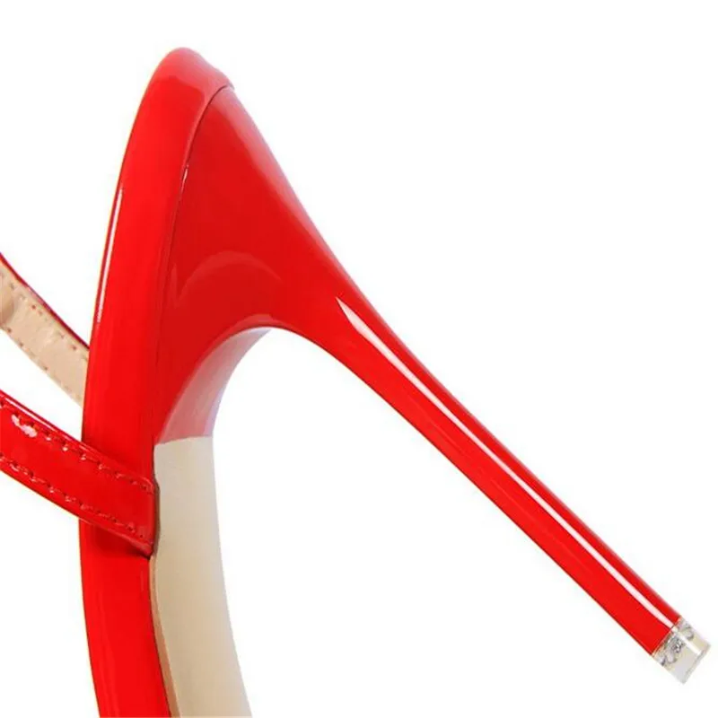 

Patent Leather Shoes High Heels Sandals Women 11CM Extreme High Heels Pumps Woman Pointed toe Fashion Shoes Sexy Heels Black Red
