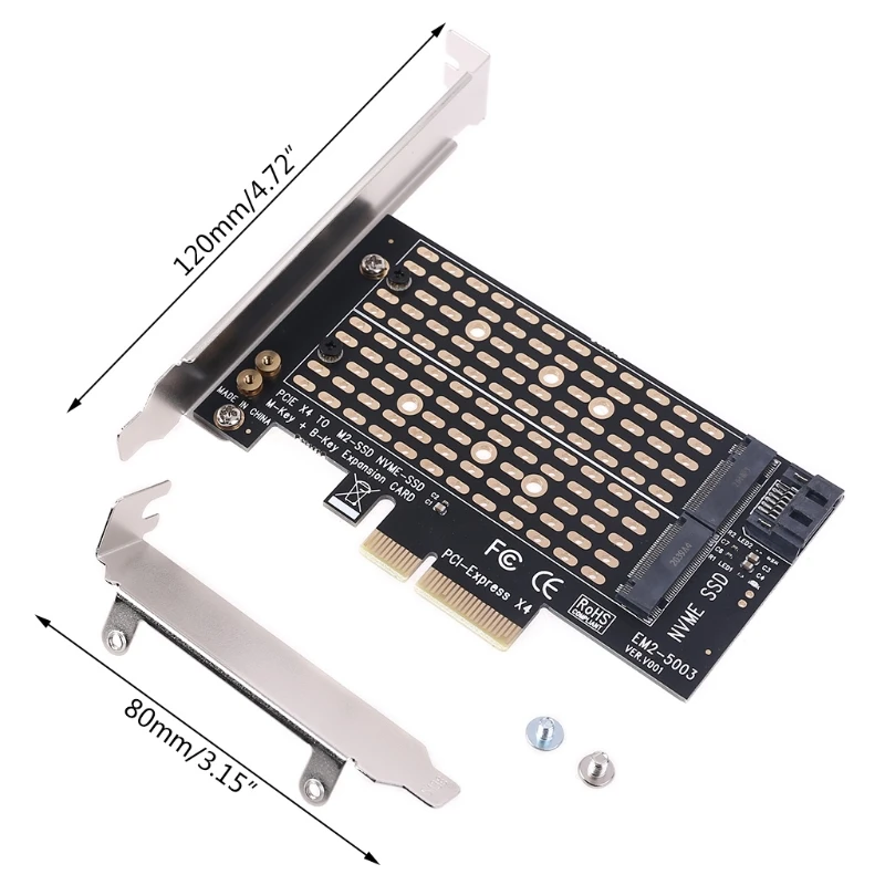 

PCI-E PCI Express 4X to NVME SSD Adapter Converter Card 2280 B+M-key M.2 Card