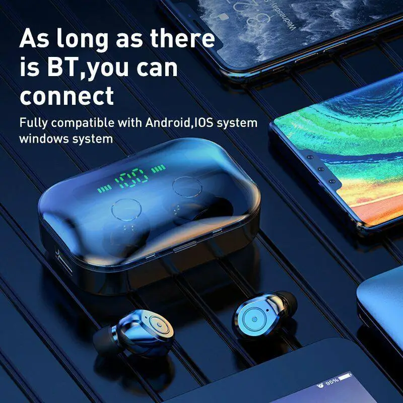 

IPX7 Waterproof TWS Wireless Bluetooth 5.0 Earbuds Call Digital Intelligent Noise Reduction Earphones 3600mAh Long Standby Time