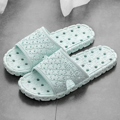 Новые летние тапочки для женщин дома Нескользящие мужской ванной комнаты обувь