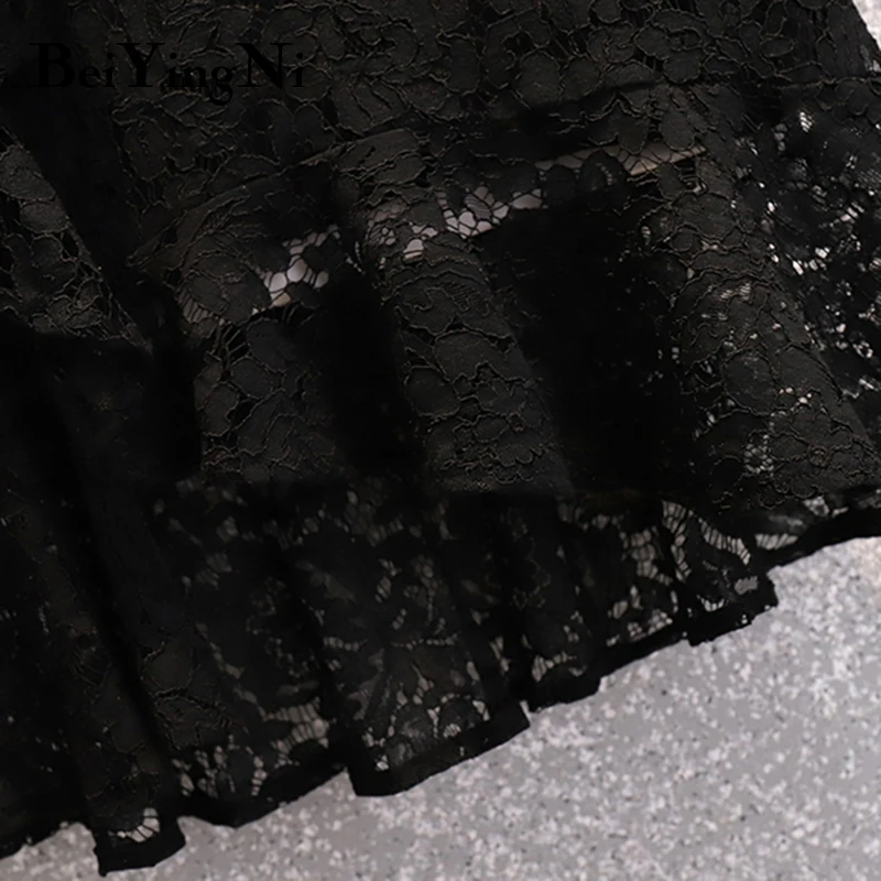 

Beiyingni L-4XL 2021 Summer Fashion Lace Dresses Women Vintage Harajuku Elegant Party Dress Womans High Street Vestidos Female