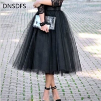 quality layers fashion tulle skirt pleated tutu skirts womens lolita petticoat bridesmaid midi skirt black jupe saias faldas 5xl