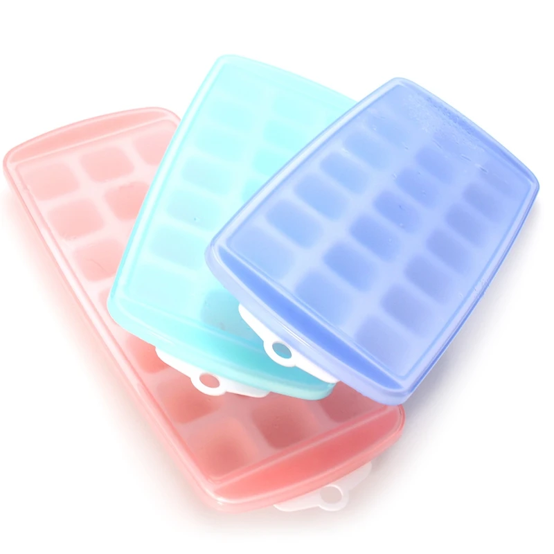 3 Упаковки лотков для кубиков льда гибкие лотки с непроливающимися крышками