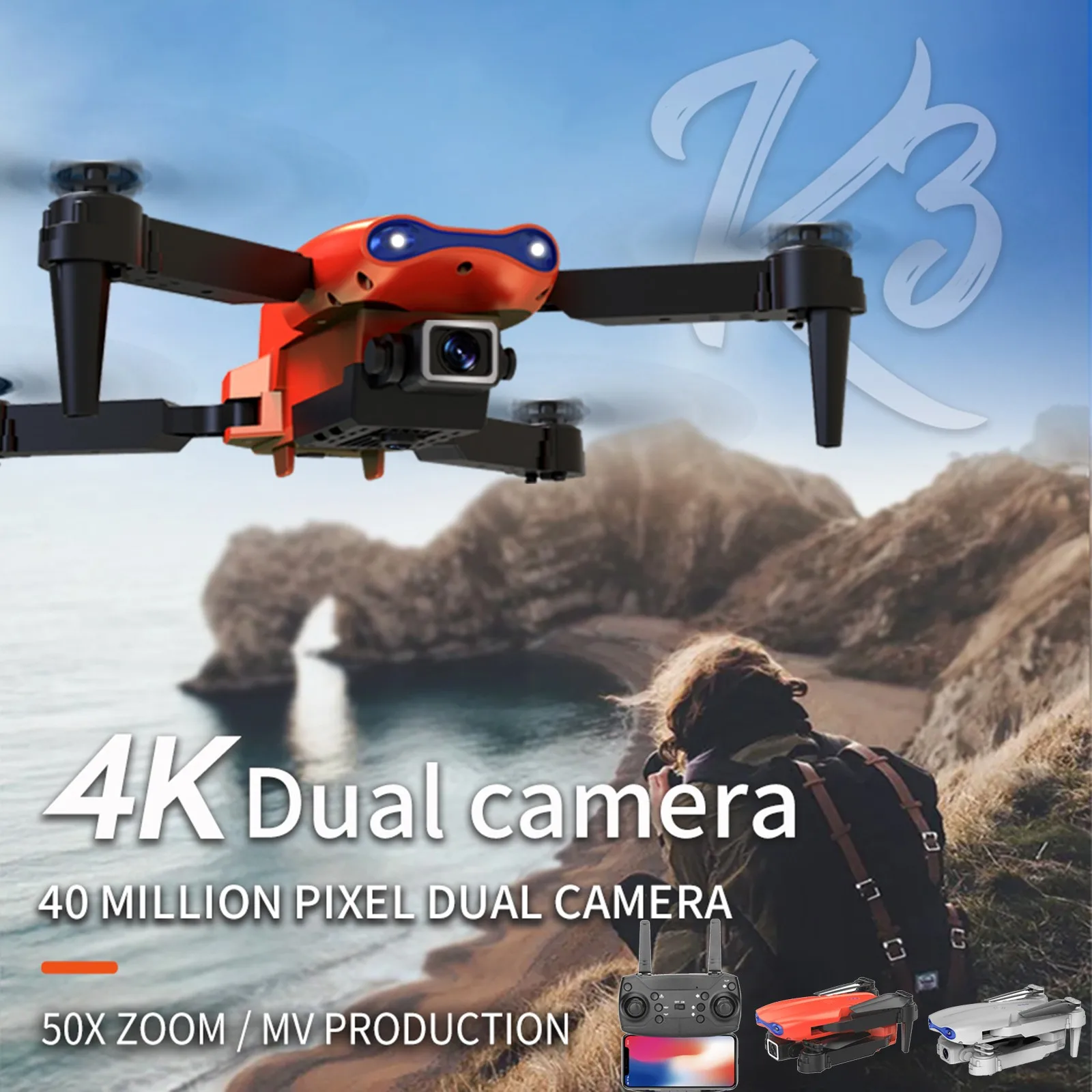

Mini-Drone 4K HD Dual Camera Wifi FPV Smart Selfie RC UAV Photography Helicopter Foldable Quadcopter RC Dron Toy In Stock