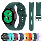 Ремешок спортивный силиконовый для наручных часов, сменный Браслет с пряжкой 1:1 для Samsung Galaxy Watch 4 44 мм 40 мм, 46 мм 42 мм