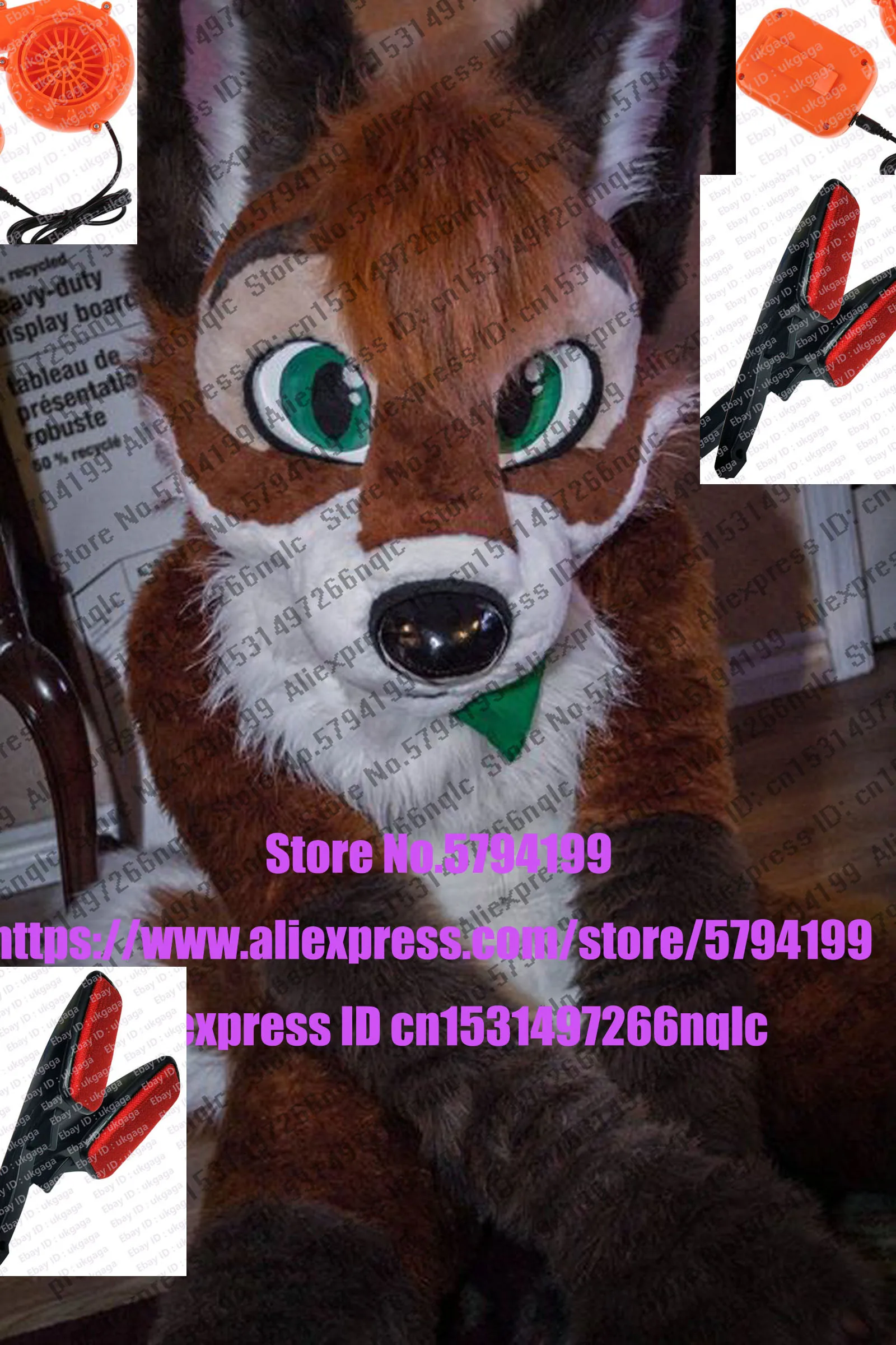 Бесплатная доставка фанатов коричневый хаски собака волк Пушистый костюм