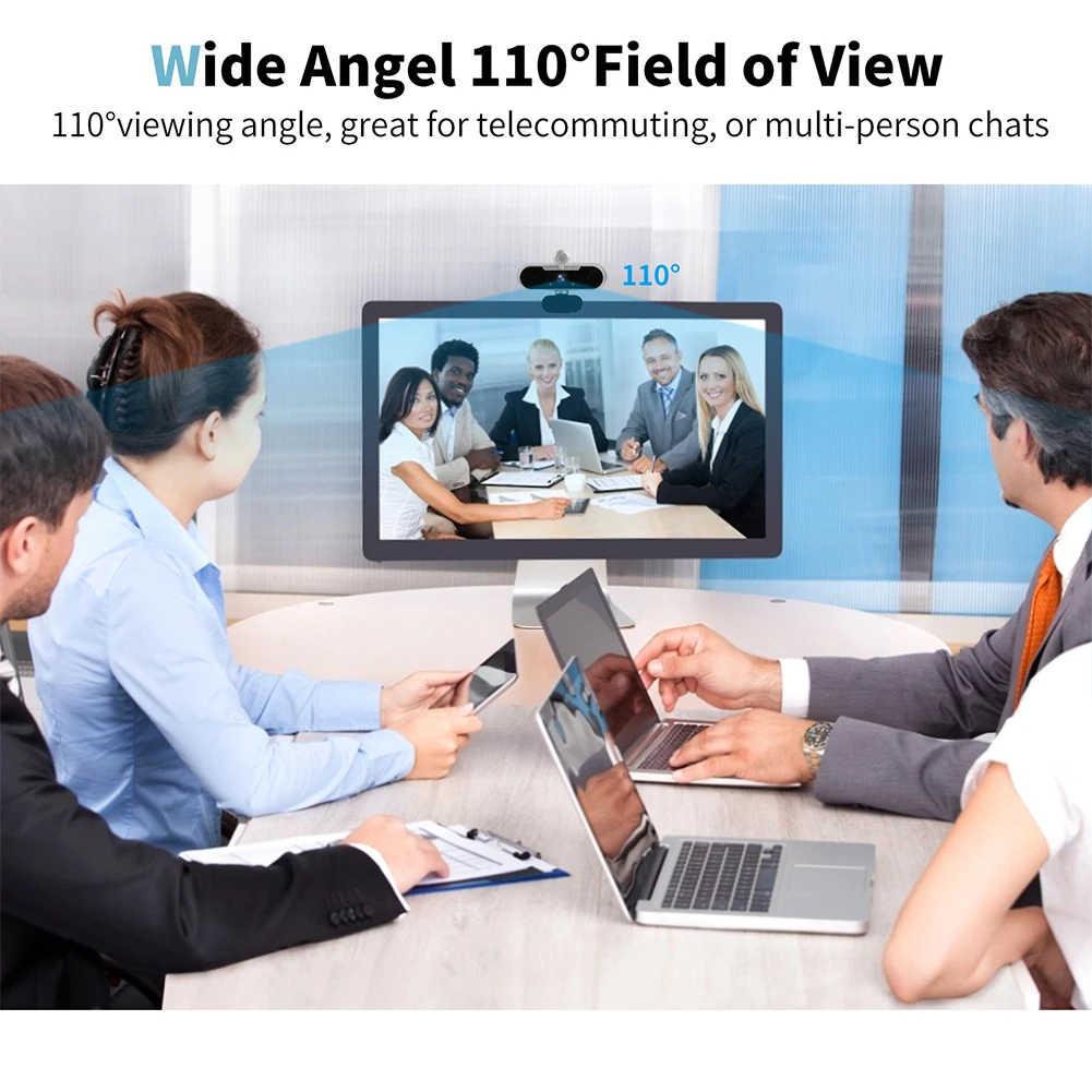 

1080P 2K With Microphone USB 2.0 Clip On Computer Webcam 30fps Gaming Video Conference PC Laptop Streaming Noise Reducing