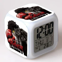 anime megalobox led 7 color flash digital alarm clocks kids night light bedroom desk clock alarm clock seven colors
