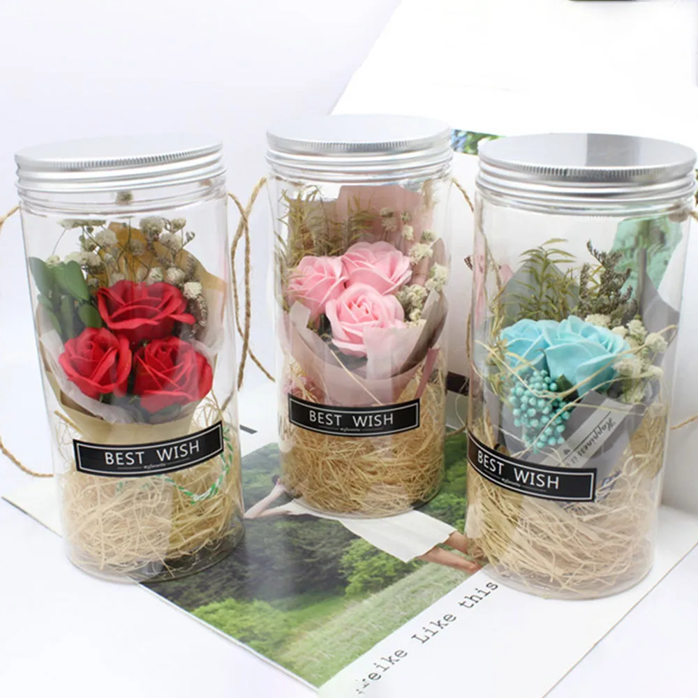 Домашний светодиодный Красота розы и зверь искусственные мыло цветок строка