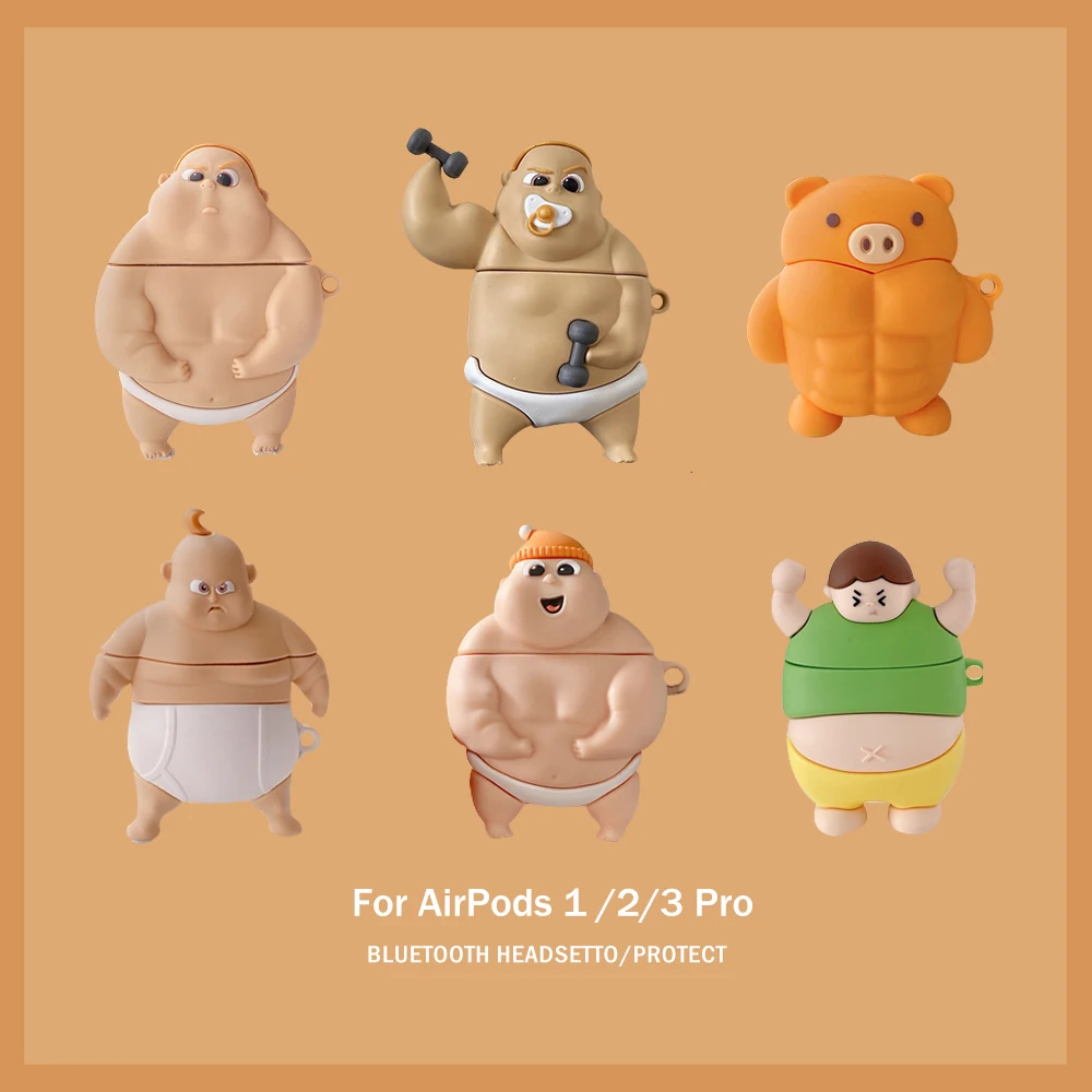 

Для AirPods Pro 2 в 1 чехол 3D в виде милого мальчика защитный силиконовый чехол КРЫШКА ДЛЯ AirPods 2 защитные наушники крышка