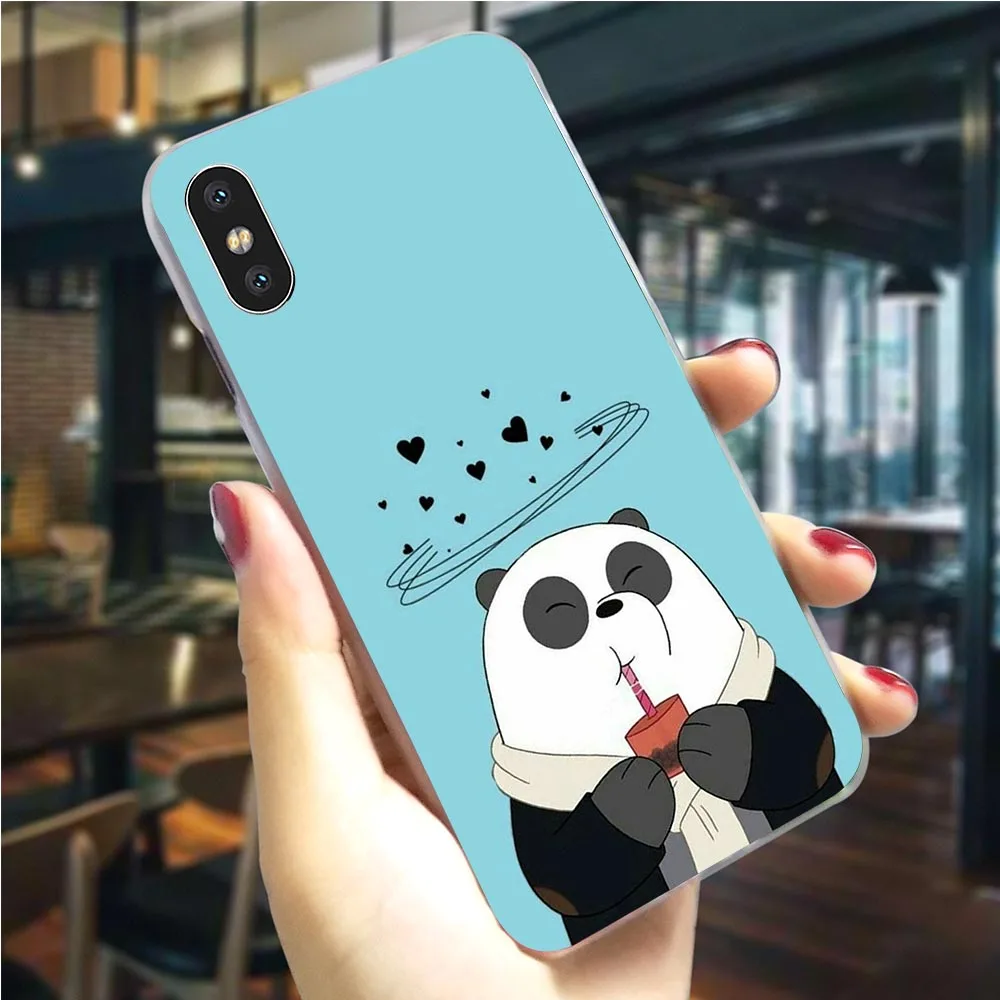 Модный чехол с мультяшной пандой для телефона iPhone 5 SE 6 6S/6 6S Plus 7 8/7 8 X XS XR Xs Max Жесткий