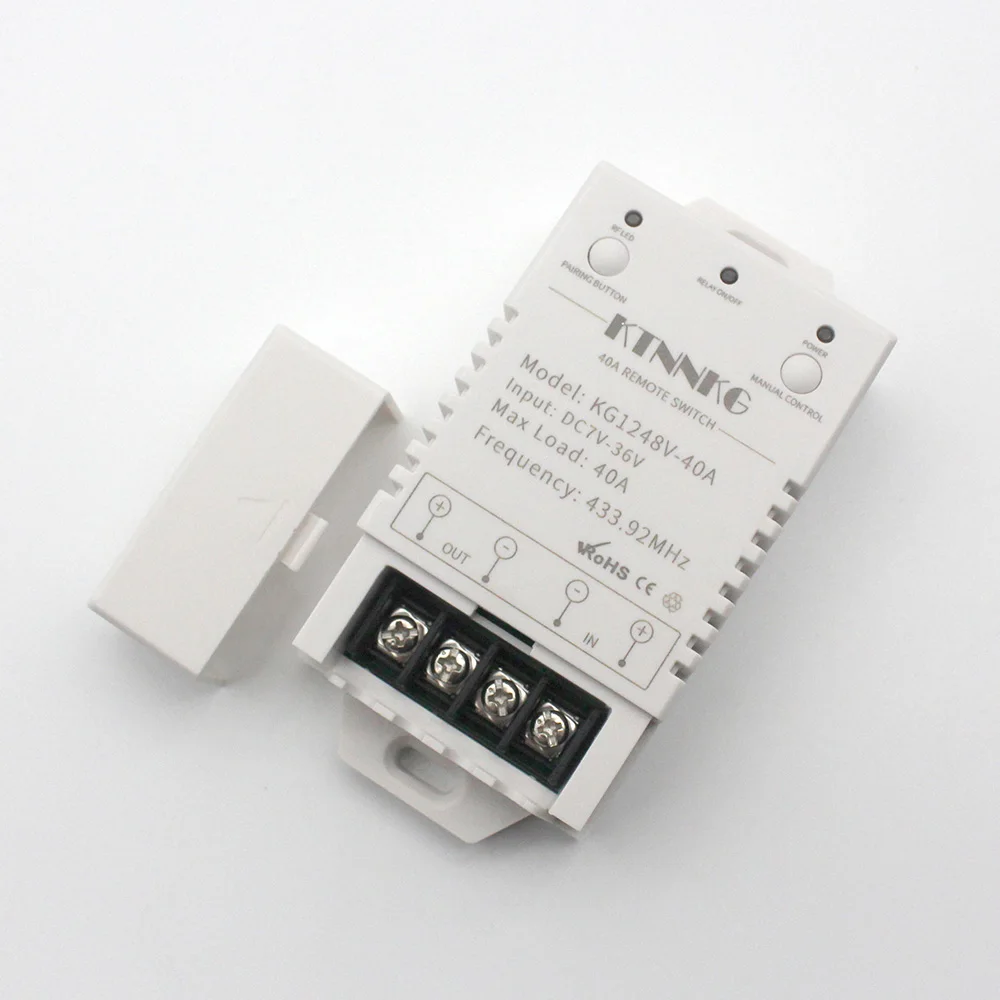 DC7-36V KTNNKG 40A relay remote control switch with wall touch transmitter for controlling high-power appliances up to 4000W |