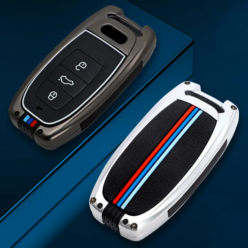 

Zinc Alloy Remote Key Case Shell Cover For Audi A4 S4 A3 A5 S5 A6 S6 S7 S8 A7 Q5 Fob Shell Case Keychain Holder Protect Bag