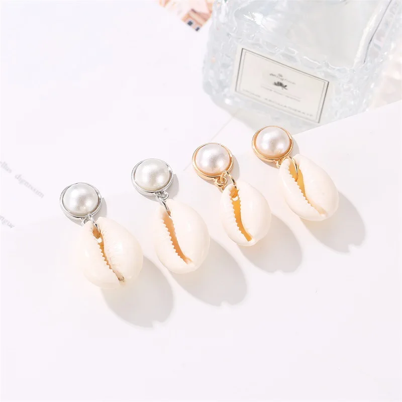 Богемные новые Подвесные серьги в виде натуральной ракушки креативные летние