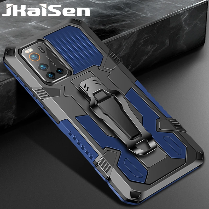 

JKaiSen Shockproof Armor Phone Case For VIVO V17 V19 V20 Car Holder Back Clip Protective Cover For VIVO V17Pro S1Pro V20SE Case