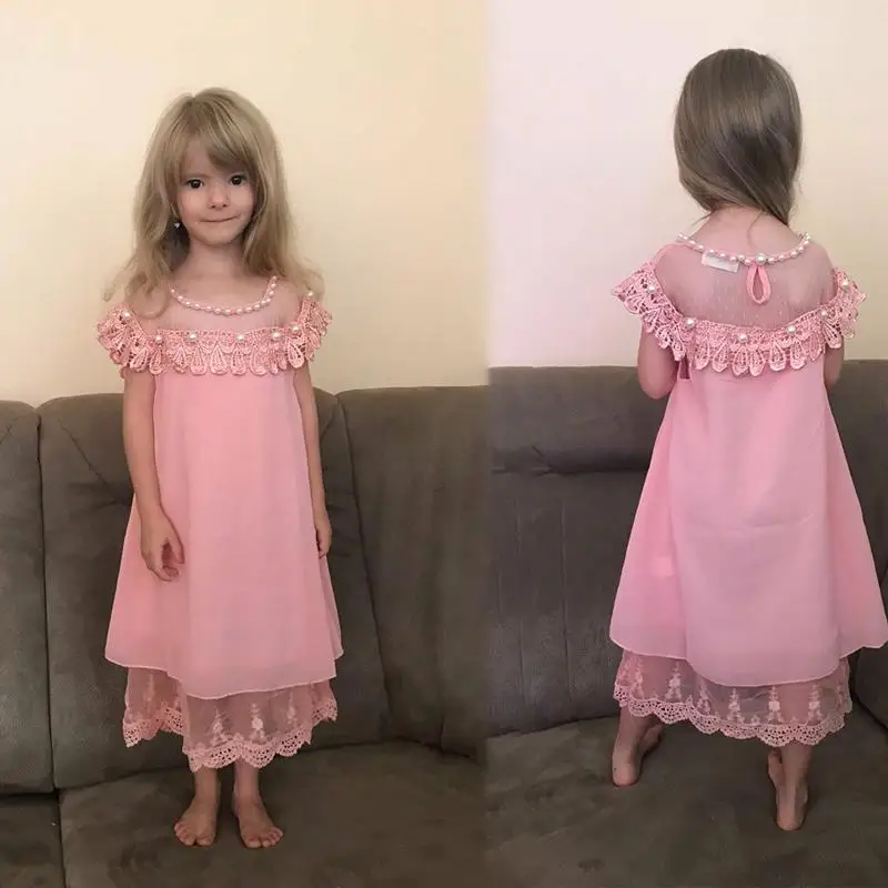 Летнее платье для девочек Вечерние костюмы принцессы Детская одежда Шифоновое
