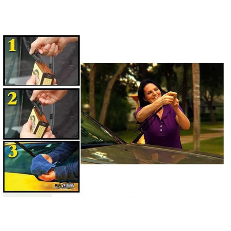 Hot 12.5X4.8cm Car Wiper Wizard Blade Restorer with 5pcs Wipes Cleaning Brush Van Windscreen Cleaner Car-Styling | Автомобили и