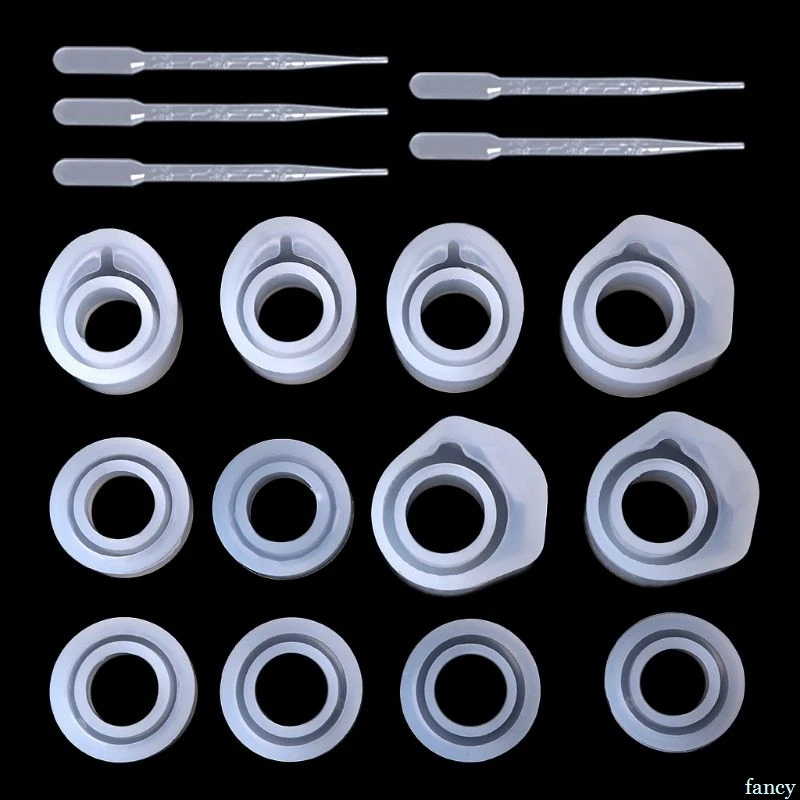 

1 Set Epoxy Resin Kit Silicone Mold Ring Molds 3 Sizes Dropper DIY Jewelry Rings 16/16.6/17mm Handmade Gifts Accessories Finding