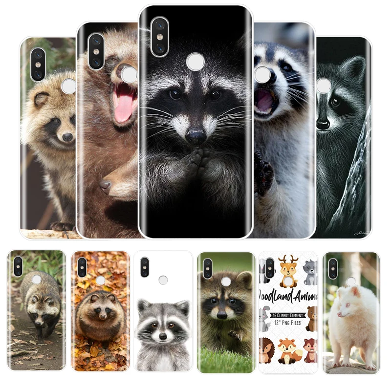 Животный принт енота лисы мягкий чехол для телефона Xiao MI 4 4S 5 6 5S плюс 5C 6X 8 Pro 8se 8Lite