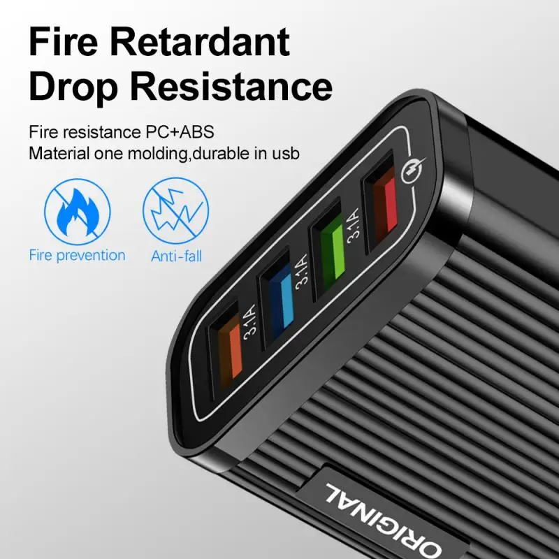 4USB зарядное устройство для быстрой зарядки 5V 3.1A Быстрая Зарядка адаптер питания