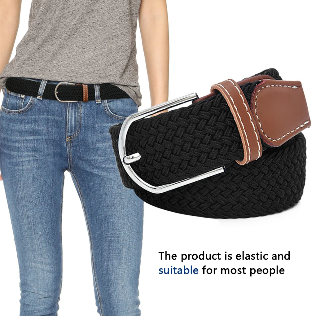 High Quality Elastic Adjustable Waistband Canvas Knitted Buckle Belt Women Anti-allergy for Climbing Hunting Outdoor |