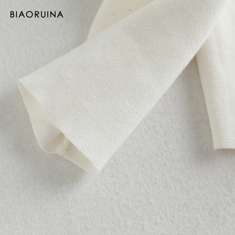 Женский двубортный кардиган BIAORUINA милый вязаный с вышивкой и отложным воротником