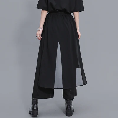 Брюки женские шифоновые с широкими штанинами повседневные большие штаны в стиле