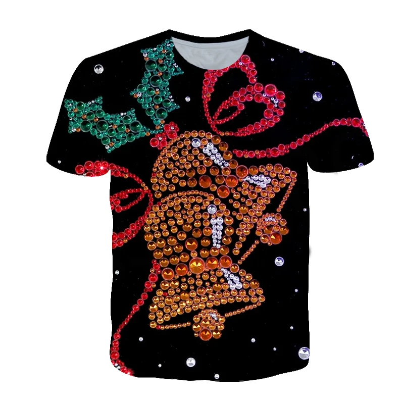 

Модель 2022 года, семейная футболка с надписью "Merry Christmas", с принтом колокольчиков, для мамы, папы, дочери, стандартная одежда, одежда для мамы, п...